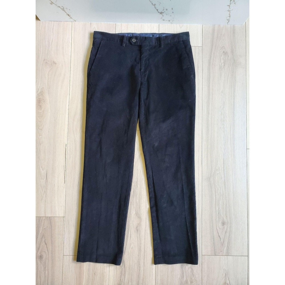 Ralph Lauren Pants Men 33x30 Black Corduroy Straight Stretch Chino Trouser
